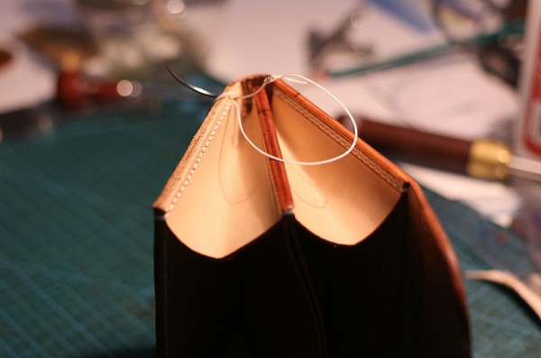 Japanese short clip handmade leather goods making tutorial