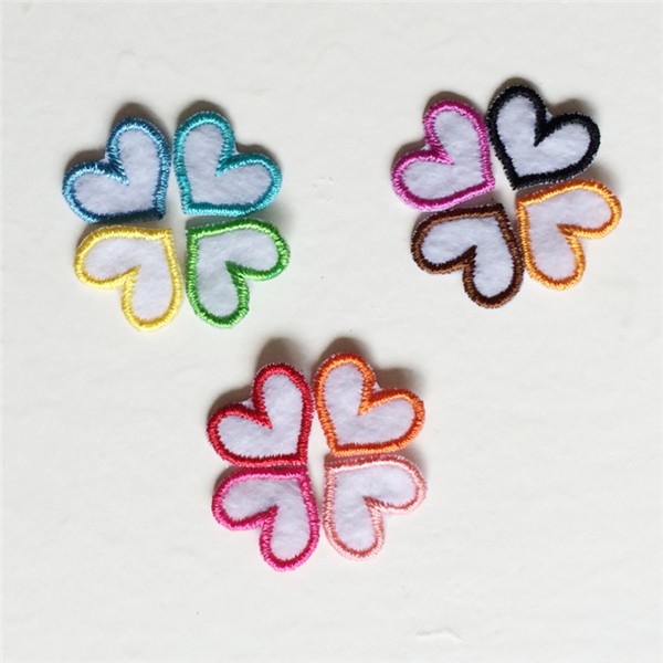 Creative, fresh and cute heart-shaped embroidery DIY love cloth stickers