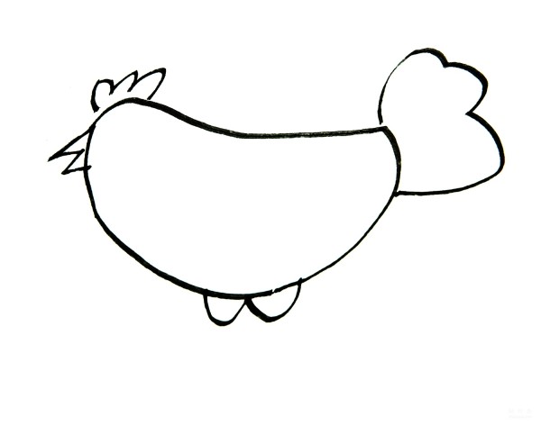 Learn to draw simple strokes, hand-painted little rooster