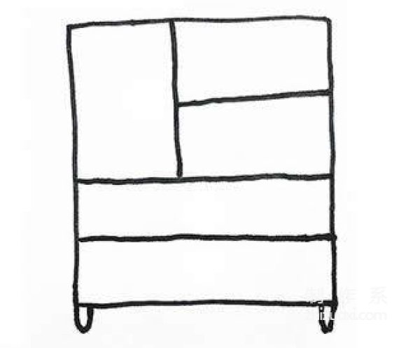 Learn to draw simple drawings, simple drawings of cabinets