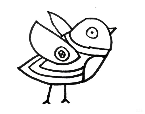 Learn to draw simple drawings, chubby birds