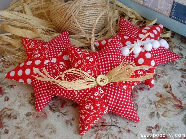 DIY creative handmade fabric hexagonal star decoration