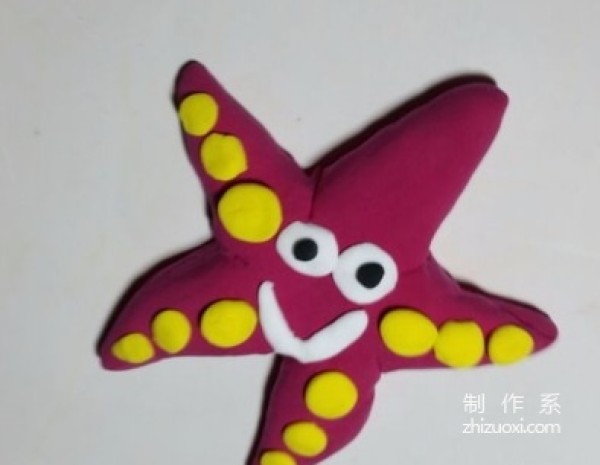 Illustration of the steps for making cute starfish clay