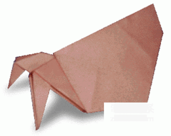 Simple origami method for children to make a hermit crab