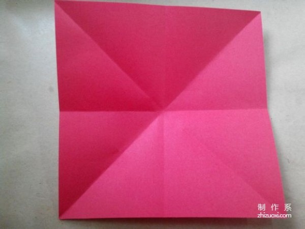 Illustration of DIY origami method of beautiful windmill rose flower