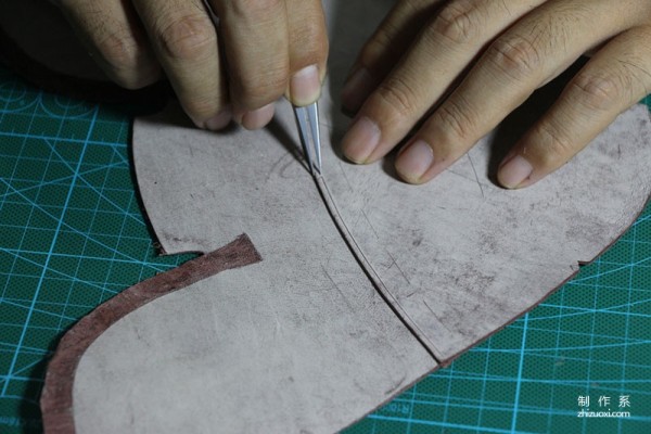 The making process of a pair of handmade work boots