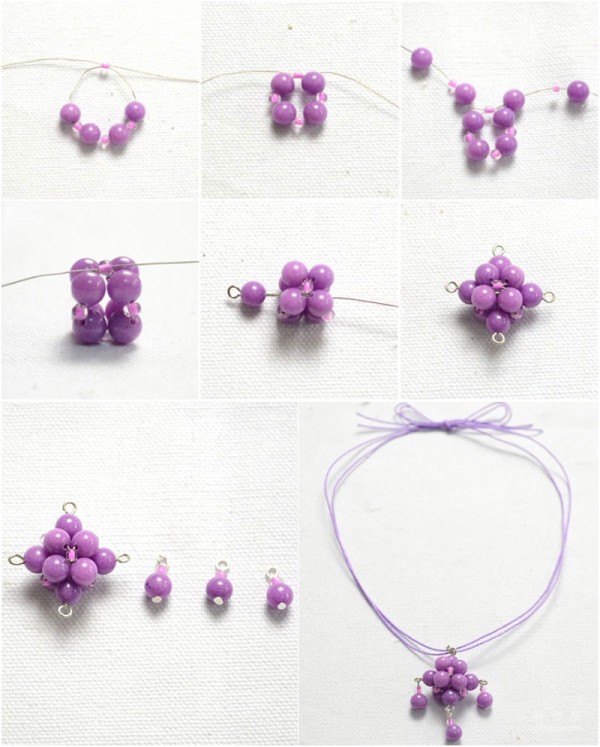 Simple and exquisite DIY making method of beaded pendant