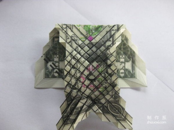 Detailed tutorial of dollar carp origami banknote real shot pictures