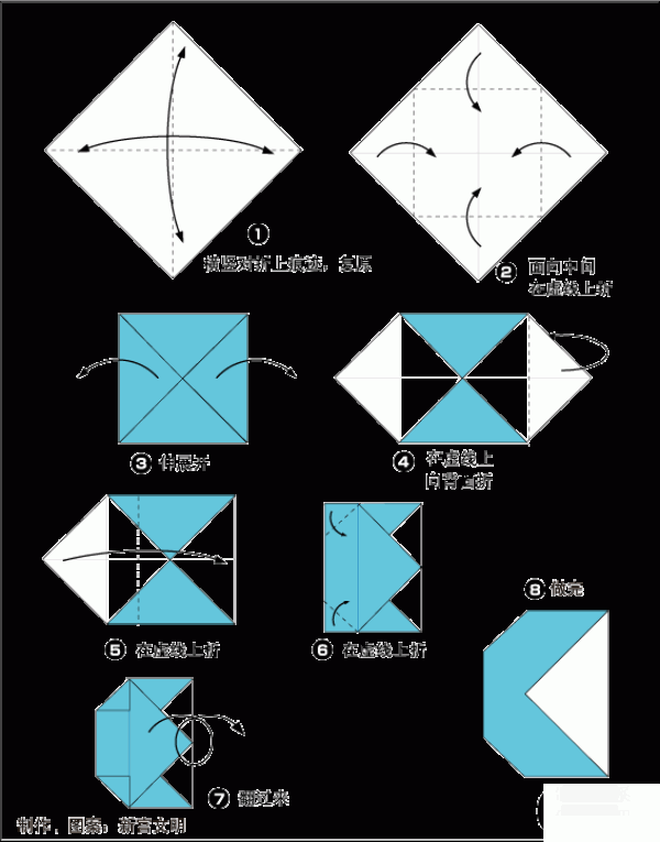 Illustrated origami tutorial for letter C