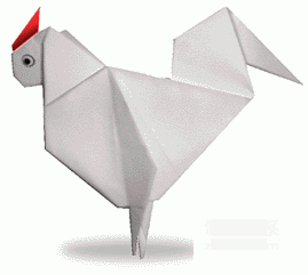 How to fold origami chicken for children