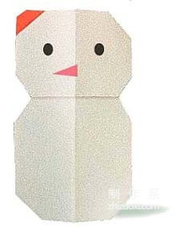 Illustrated tutorial on DIY origami method for Christmas snowman