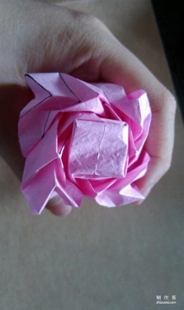 How to fold Hirundine paper rose, H.r rose handmade origami illustrated tutorial