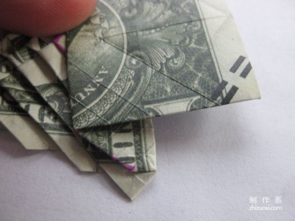 Detailed tutorial of dollar carp origami banknote real shot pictures