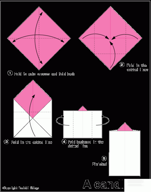 How to make origami candles for children