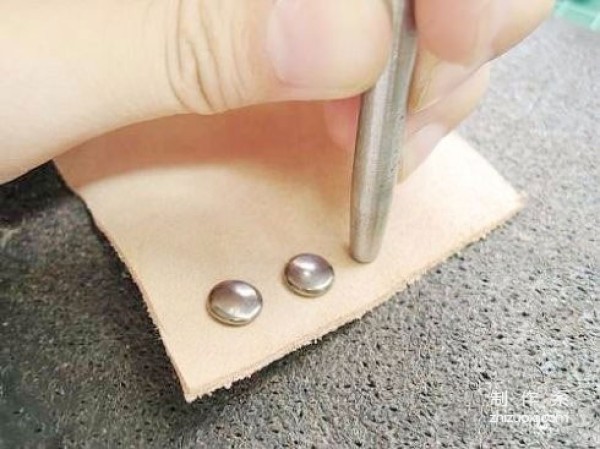 How are rivets installed on leather goods?