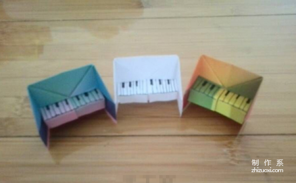 How to fold a piano out of paper Step by step diagram of origami piano