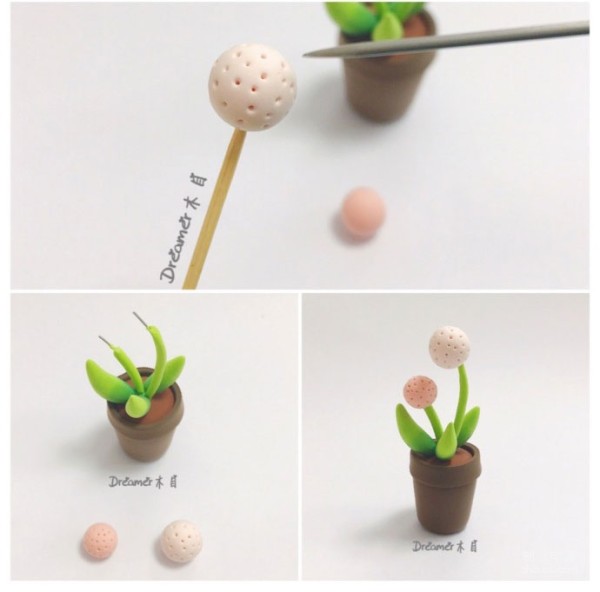 Very realistic plasticine handmade DIY succulent small potted soft clay handmade method