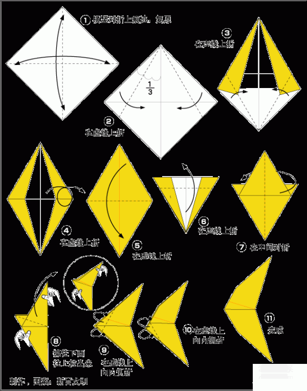 Tutorial on how to make an origami moon for children