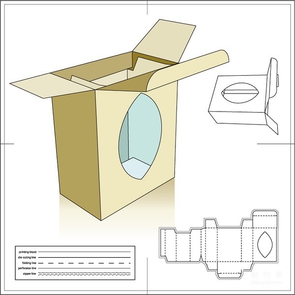 Creative packaging carton production expansion design drawing