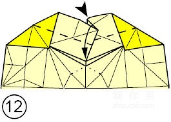 Origami method of folding a star-shaped garbage box