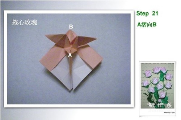 Illustrated tutorial on the origami method of curling roses