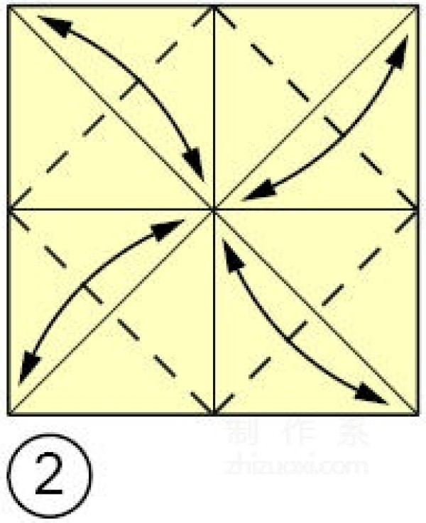 Origami method of folding a star-shaped garbage box