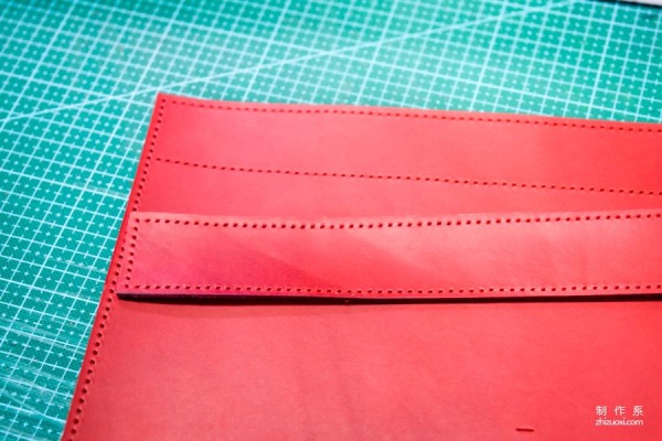 Red leather backpack diy handmade steps