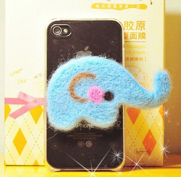 Handmade DIY Cute Shy Elephant Phone Case