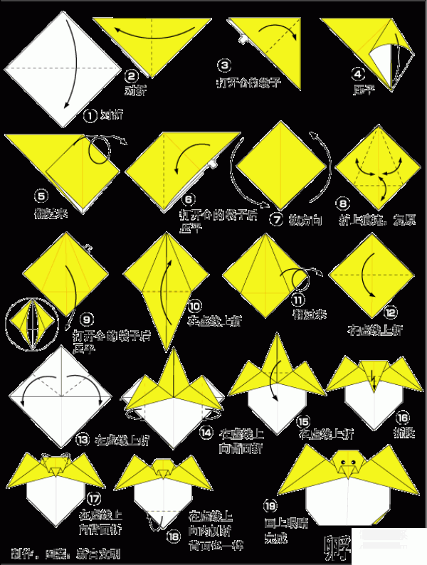 Origami method for hatching chicks