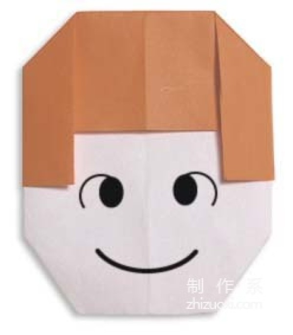 Origami method of little girls head