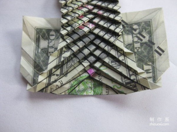 Detailed tutorial of dollar carp origami banknote real shot pictures