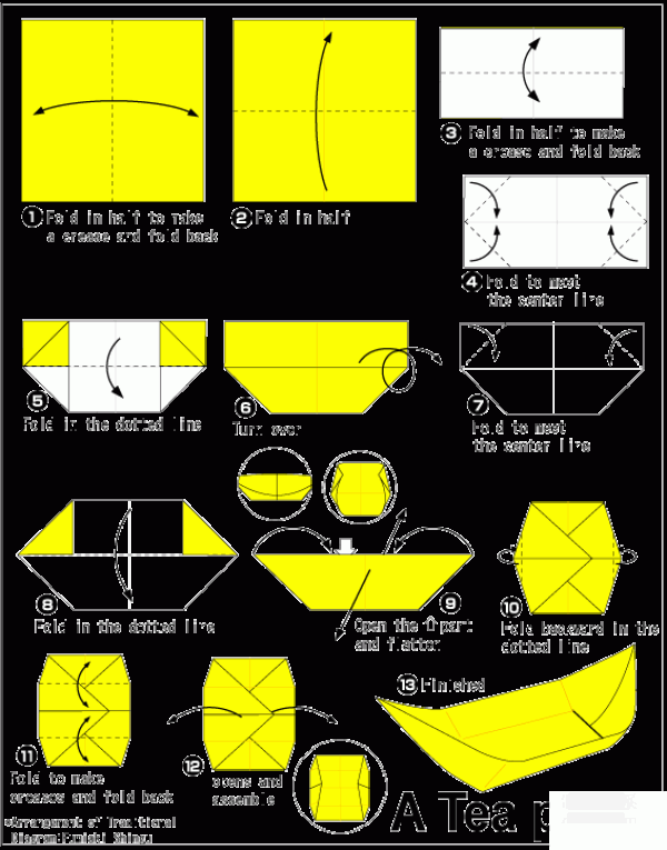 How to make origami candy box tea small paper plate