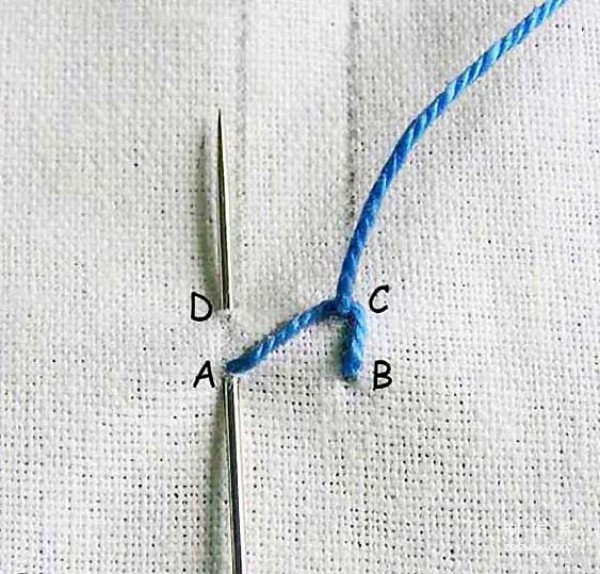 Illustrated tutorial on double chain embroidery stitches