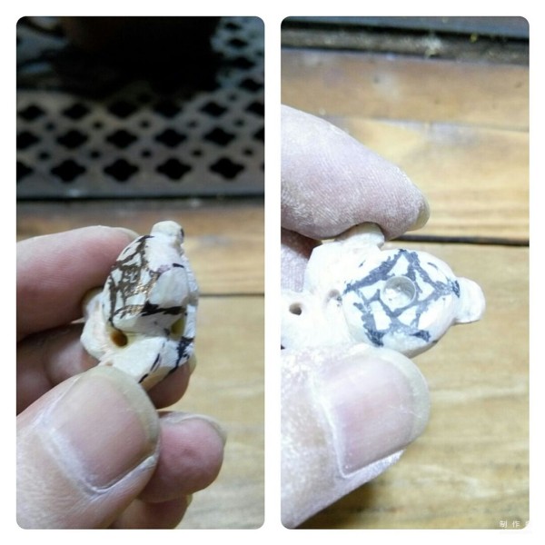 Hand carving method of stone wintersweet fan pendant