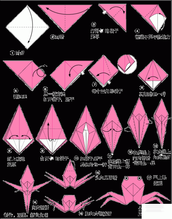 Origami method of small crab