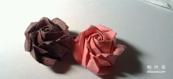 How to fold Hirundine paper rose, H.r rose handmade origami illustrated tutorial