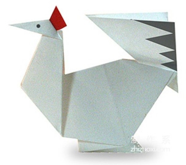 Simple origami method for a chicken