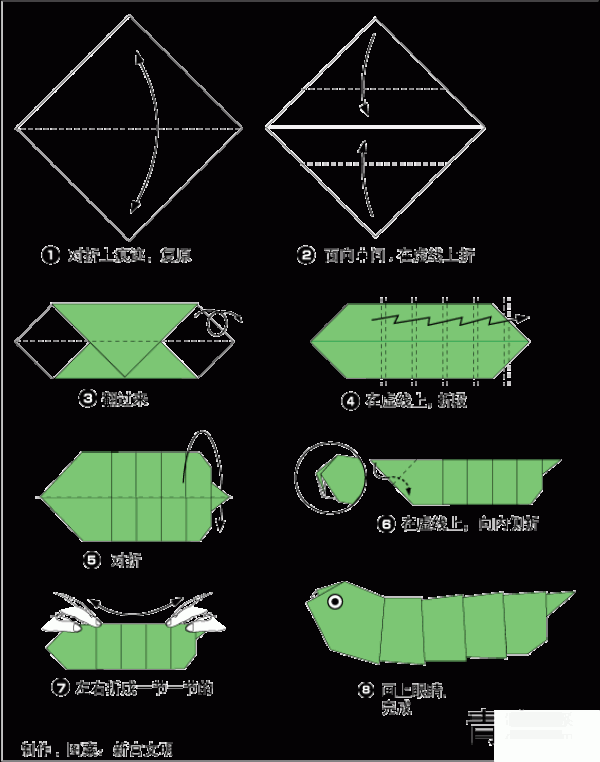 How to origami a green insect