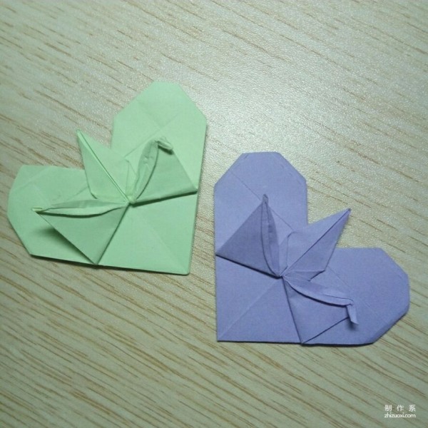 Creative paper cranes and hearts DIY handmade origami method of paper cranes