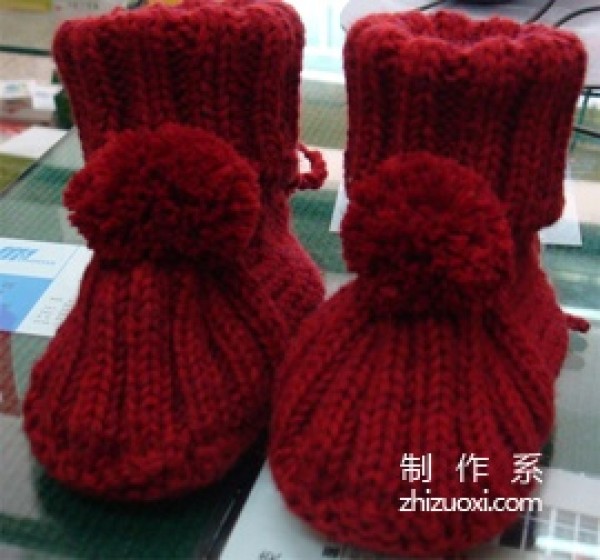 Wool knitted baby shoes hook knitting method