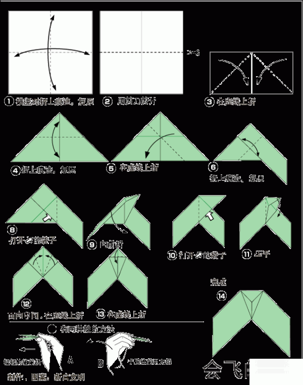 Origami method of flying cicada