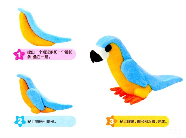 DIY cute little parrot plasticine tutorial