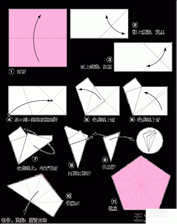 Origami pentagon method for children