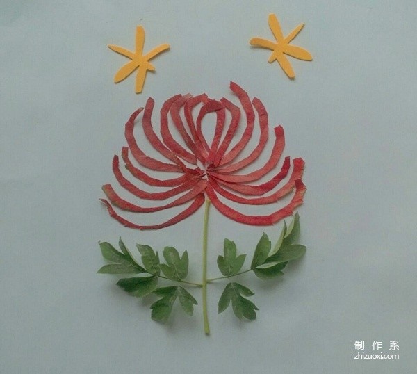 Beautiful red chrysanthemum DIY handmade tutorial