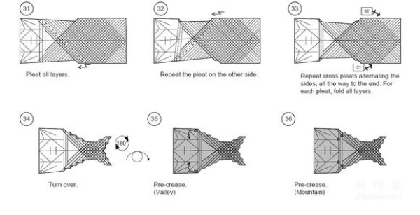 Detailed tutorial of dollar carp origami banknote real shot pictures