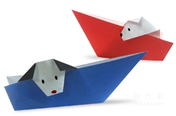 How to make origami puppy on the boat