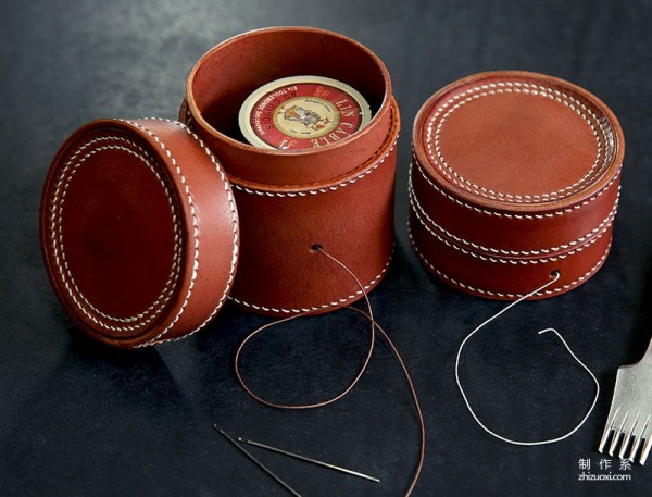 Tutorial on barrel-shaped leather goods and double-layer seaming