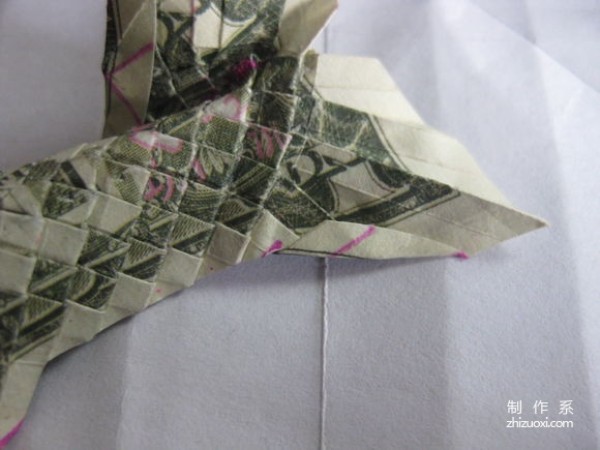 Detailed tutorial of dollar carp origami banknote real shot pictures