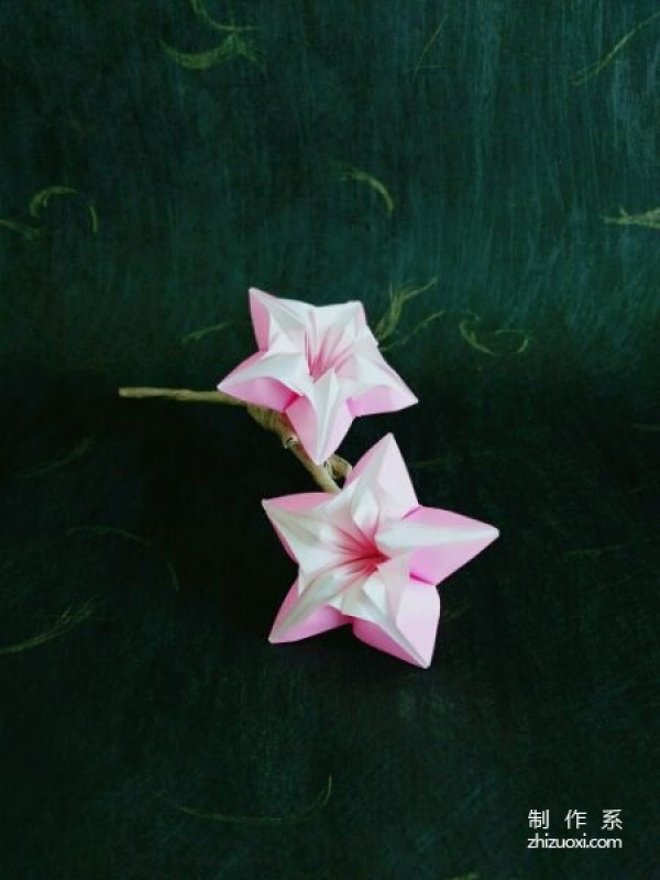 Simple and beautiful origami peach blossom, peach blossom DIY origami real photo tutorial