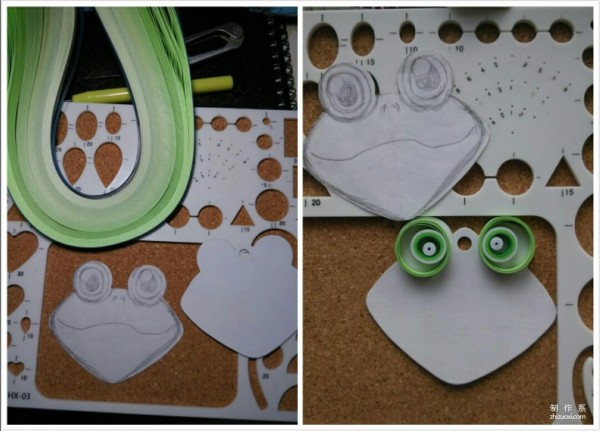 Paper rolling tutorial, DIY method of making cute semicircular little frogs’ handmade paper rolling